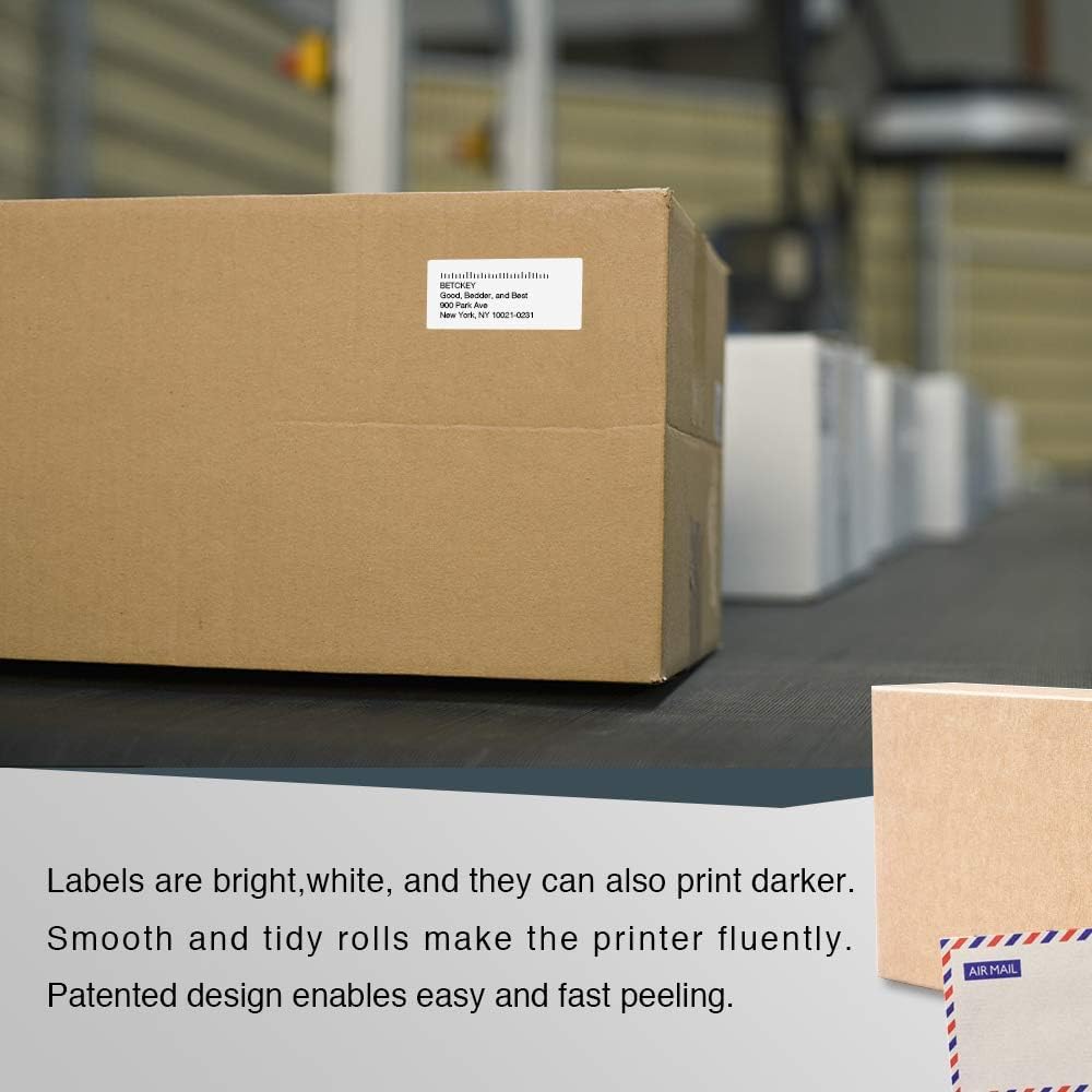 BETCKEY - Compatible DYMO 30330 (3/4" x 2") Multipurpose Labels - Compatible with DYMO Labelwriter 450, 4XL, NOT FIT 550 & 5XL [6 Rolls/3000 Labels]