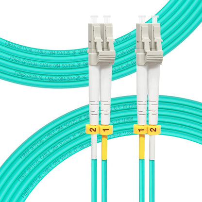 FLYPROFiber- OM4 Fiber LC to LC, 10M Multimode Fiber Optic Cable Cord LSZH Length Options: 0.2m-50m, 40GB/100GB Duplex 50/125um -10Meter(33ft)