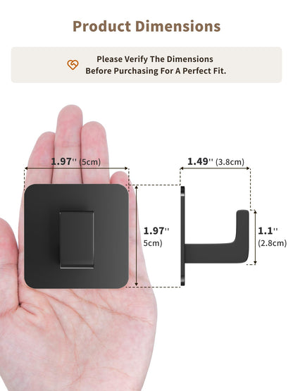 Square Self Adhesive Towel Hooks - 6 Pack White Stylish Hooks for Hanging Towels, Robes, Hats, and Keys in Bathrooms, Closets, Cabinets, and Behind Doors