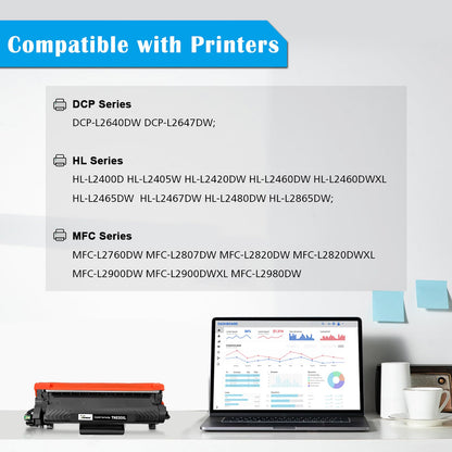 TN830XL TN-830XL Compatible Toner Cartridge Black High Capacity for Printer HL-L2400D L2405W L2420DW L2460DW L2865DW L2467DW DCP-L2640DW L2647DW L2760DW L2820DWXL MFC-L2900DW L2900DWXL