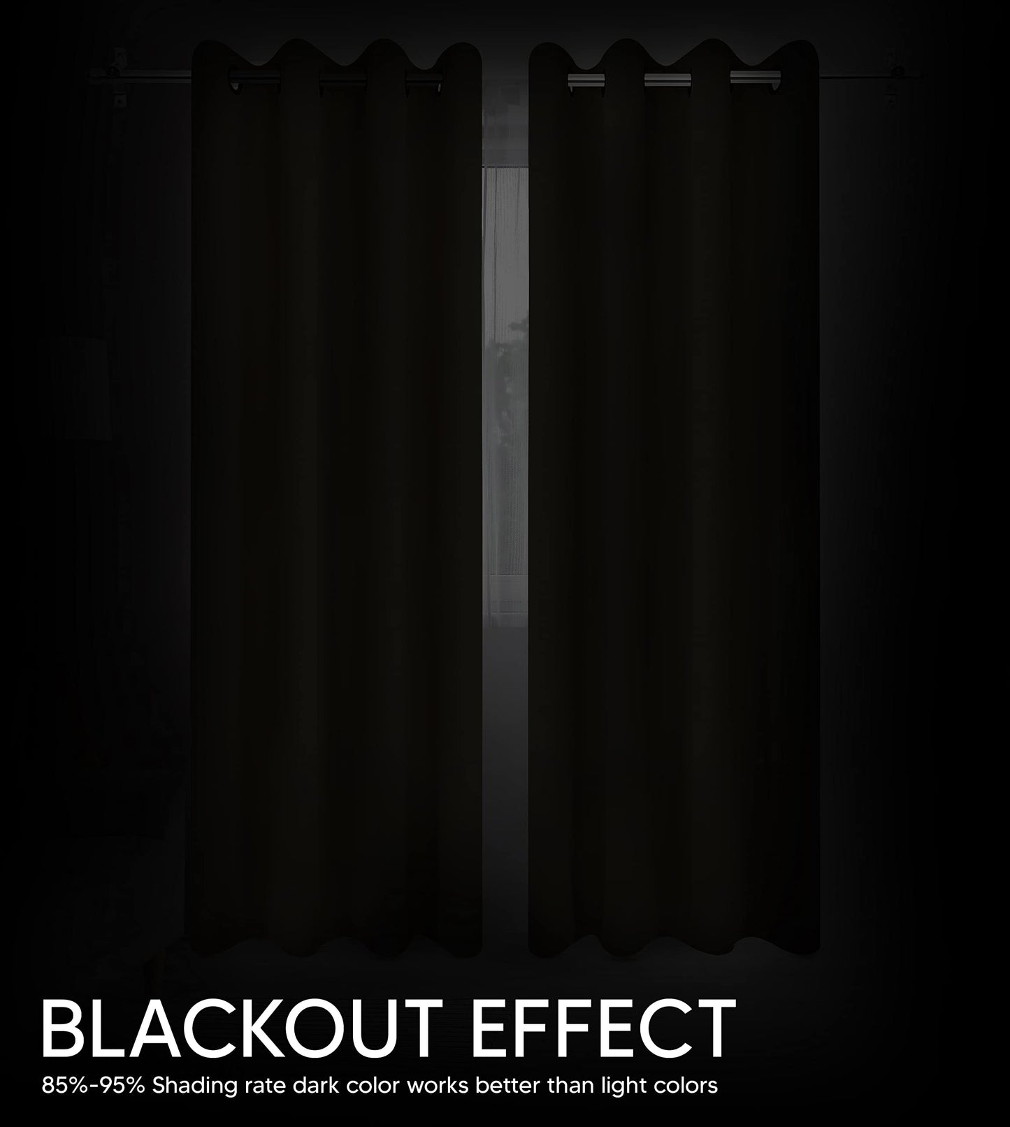 Utopia Bedding Blackout Curtains 2 Panels - 96 Inches Long Thermal and Sound Insulated, Room Darkening Grommet Curtains for Bedroom Living Room Windows (Grey - 52x96 Inches)
