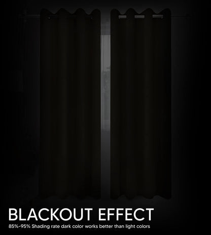 Utopia Bedding Blackout Curtains 2 Panels - 96 Inches Long Thermal and Sound Insulated, Room Darkening Grommet Curtains for Bedroom Living Room Windows (Grey - 52x96 Inches)