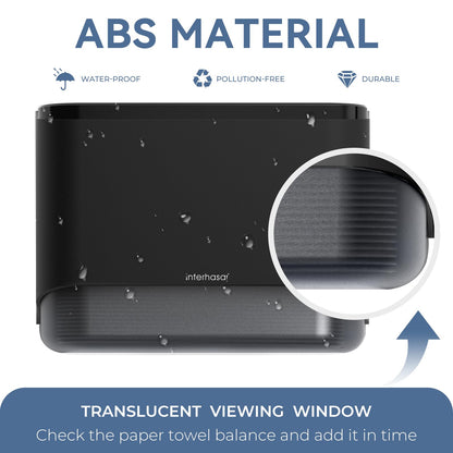 Paper Towel Dispenser Wall Mount Adhesive Multifold Trifold c-Fold Folded Commercial Paper Hand Towel Dispenser for Bathroom 10.8" L x 3.54" W x 8" H