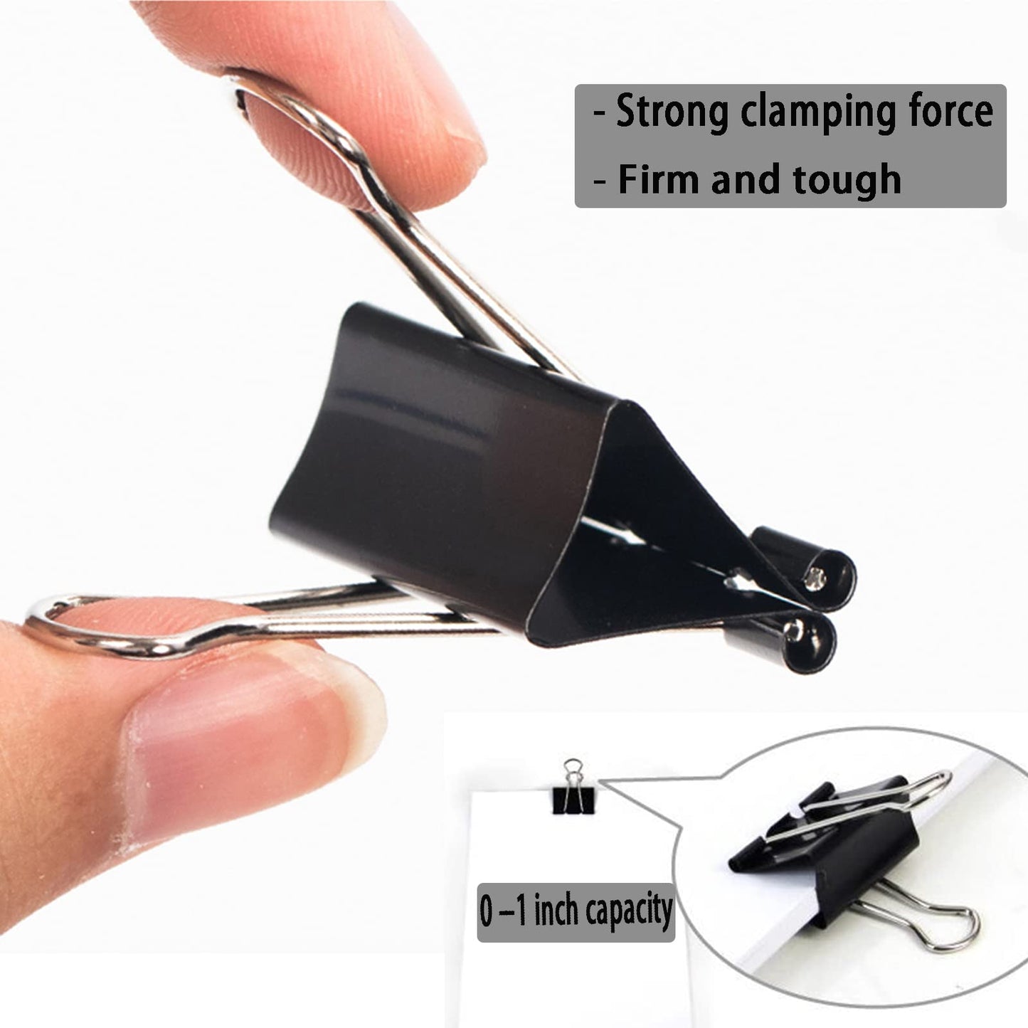 2 Inch Binder Clips(60Pcs), Large Binder Clips Heavy Duty Paper Clamps for Office and Home Supplies