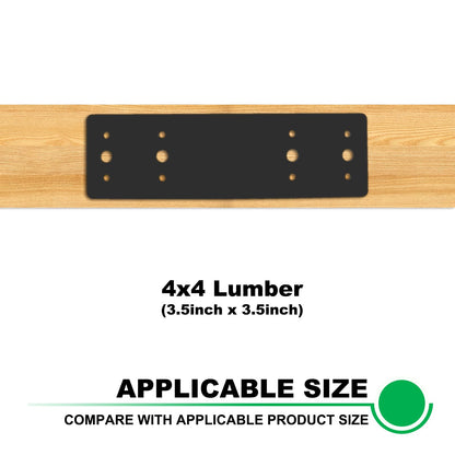 Andorm 2pcs 3x10 Straight Steel Flat Mending Plate with Holes, Truss Plate, Reinforcement Metal Mounting Plate, Joining Bracket, I Plate Powder Coated for Framing Pergolas, I-Truss Connections Black