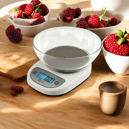 Digital Kitchen Scale with Removable Bowl, 5000g/11lb Capacity, 0.1oz Accuracy, Cooking/Baking/Weight Loss, 2 Modes, Tare Feature - Batteries Included