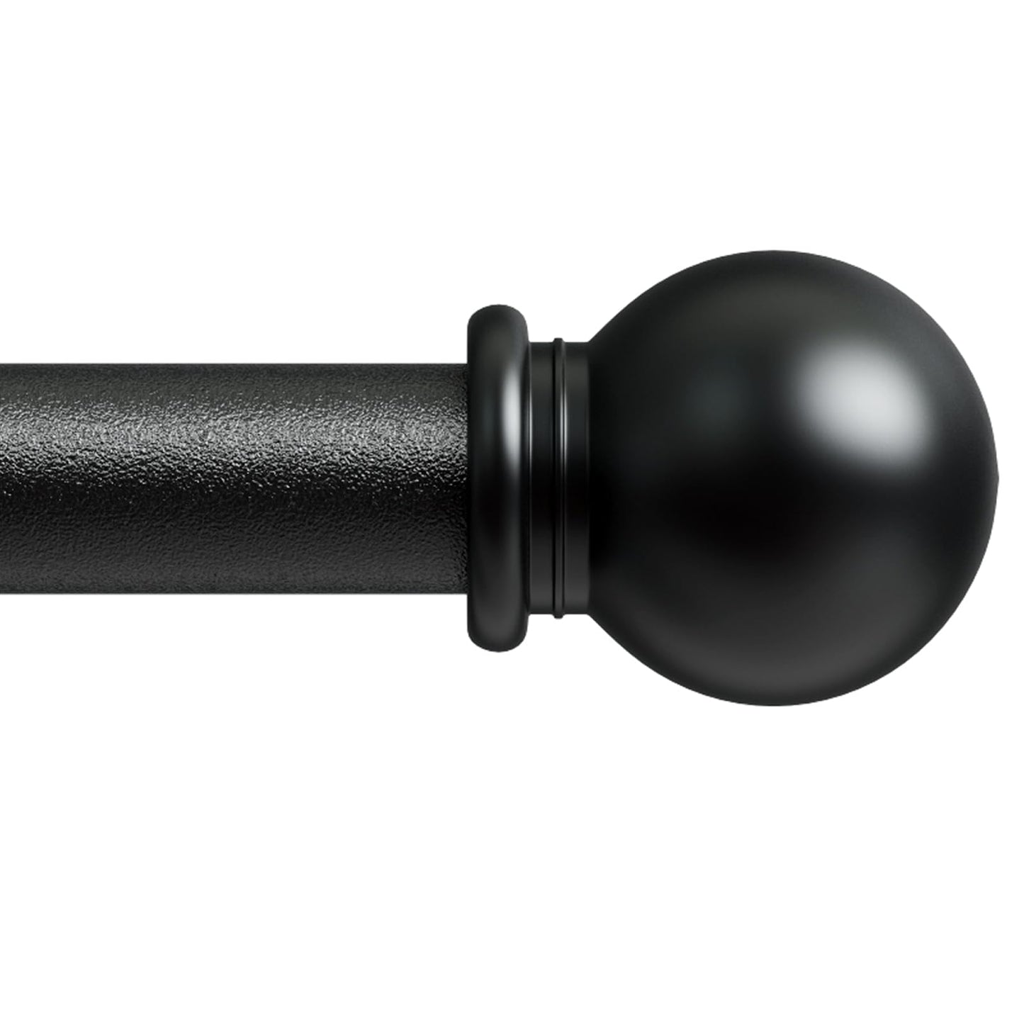 Black Curtain Rods 84-120, Long Adjustable 5/8"(16mm) Diameter Drapery Rod Set, Heavy Duty Metal Standard Curtain Rod for Patio Outdoor, Sliding Glass Door