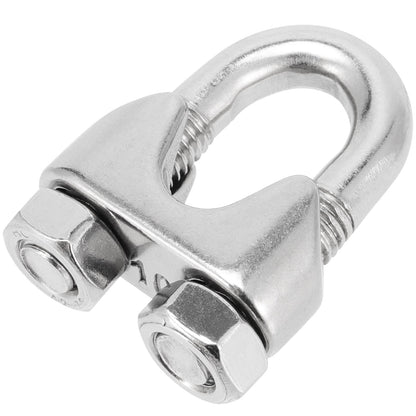 MUKCHAP 15 Pcs M10 3/8 Inch Wire Rope Cable Clip Clamp, Stainless Steel Wire Rope Clip, Metal U Bolt Saddle Fastener, Rigging Hardware, Silver