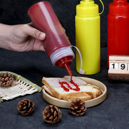 Bekith 12 Pack 16 Oz Plastic Squeeze Condiment Bottles with Twist On Cap Lids and Discrete Measurements, Wide Mouth Empty Squirt Bottle for Sauce, Ketchup, BBQ, Dressing, Paint, Pancake Art Dispenser