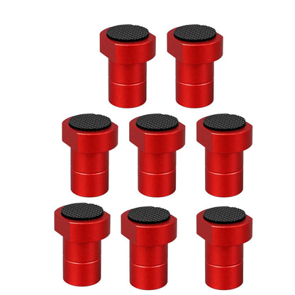 8 Pack 3/4" Bench Dogs Bench Brake, 19mm Aluminum Alloy Bench Dogs Stops with Non-Slip Pads for 19mm Dog Hole Workbench MFT Tables, Woodworking & DIY Projects (Red)
