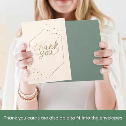 BEANPRECOY 100 Pcs A7 Envelopes, Self-Adhesive Envelopes, 5x7 Envelopes, Printable Invitation Envelopes for Weddings Invitations, Party Invitations, Photos, Postcards, Greeting Cards (Sage Green)