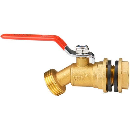 WHK Rain Barrel Spigot Kit - 1/4 Turn Brass Spigot with Long Handle for 5/55 Gallon Bucket or Rain Barrel Water Container