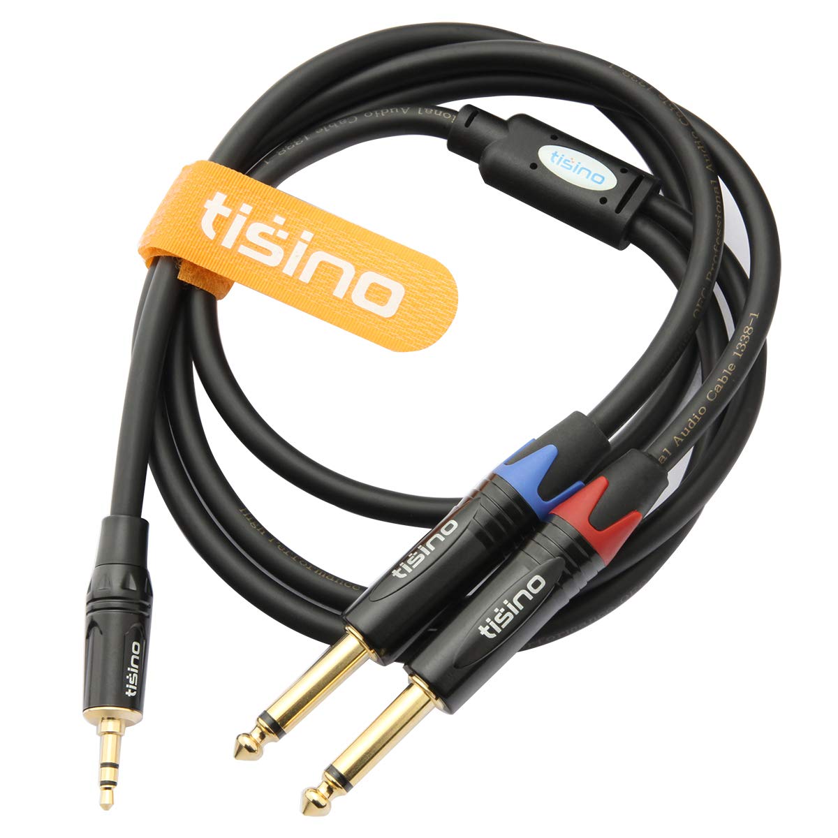 TISINO 1/8 to 1/4 Stereo Cable, 1/8 Inch TRS Stereo to Dual 1/4 inch TS Mono Y-Splitter Cable 3.5mm Aux Mini Jack to Jack Breakout Cord for Smartphone, CD Player, Speakers, Amplifiers - 10 feet