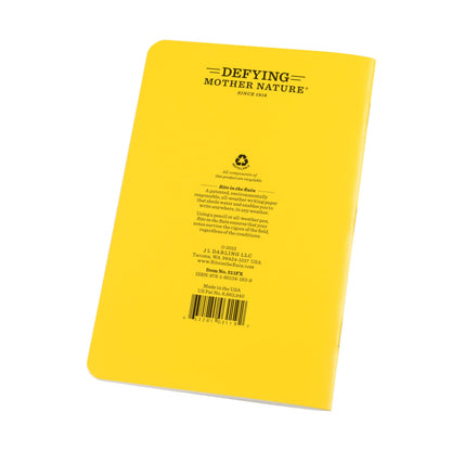 Rite in The Rain All-Weather Stapled Notebook, 4 5/8" x 7", Yellow Cover, Level Pattern, 3 Pack (No. 311FX)
