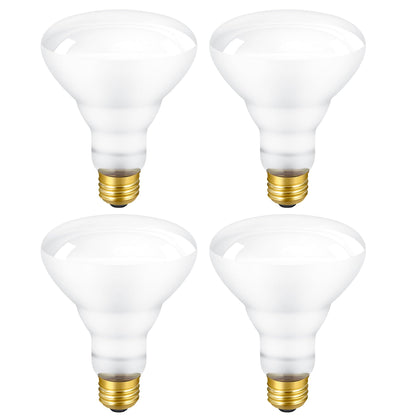 DIQMIAQ BR30 Incandescent Bulbs 65-Watt Indoor Flood Lights E26 Base Indoor Compact Light Bulb 2700K Warm White Light Bulbs for Home (4 Pack)
