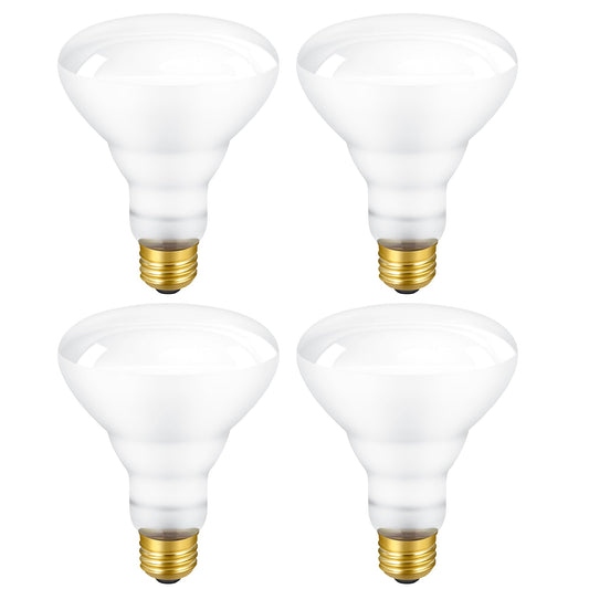 DIQMIAQ BR30 Incandescent Bulbs 65-Watt Indoor Flood Lights E26 Base Indoor Compact Light Bulb 2700K Warm White Light Bulbs for Home (4 Pack)
