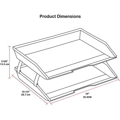Acrimet Facility 2 Tier Letter Tray, Side Load, Letter Size/A4, Desktop File Organizer, Plastic (Solid Purple Color)