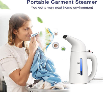 BY4U Powerful Portable Steamer for Clothes Steamer, Garment Steamer for Wrinkle Removal, Handheld Steamer Clothing for Home, Office Travel (White, 180ml)