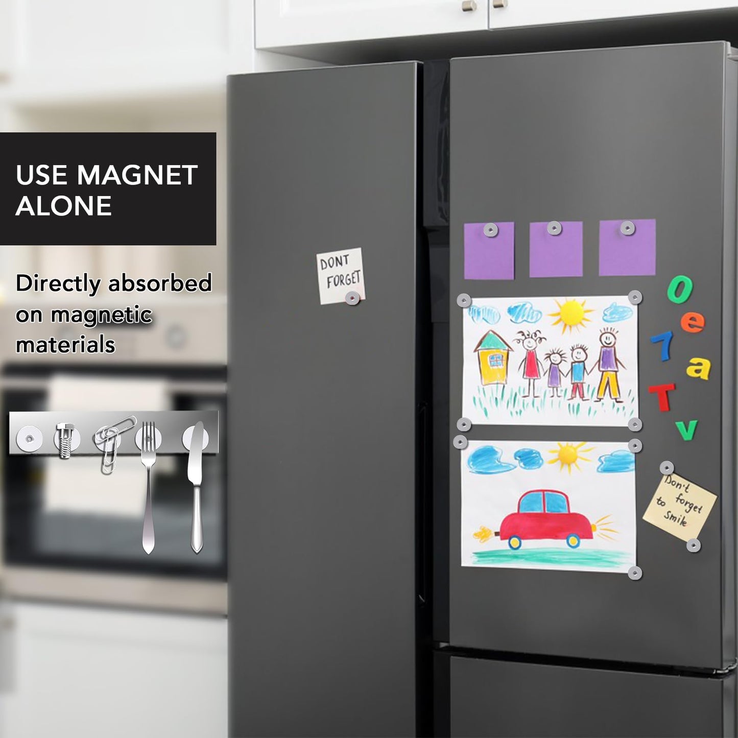 DIYMAG Disc Magnets, Permanent Rare Earth Countersunk Hole Magnets for Refrigerator, DIY, Science, Crafts, Office- 80 PCS