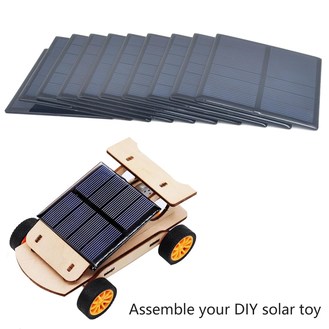 Ailejia 10pcs Mini High Efficiency Polycrystalline Solar Panel 3V 125mA 52mm x 52mm/2" x 2" for DIY Solar Light Phone Charger Flashlight