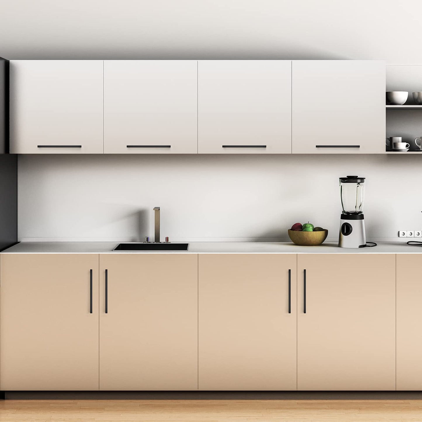 Ravinte 5 Pack 10 Inch Square Cabinet Handles - Matte Black Pulls for Kitchen Drawers and Cabinets - Hardware for Cupboards
