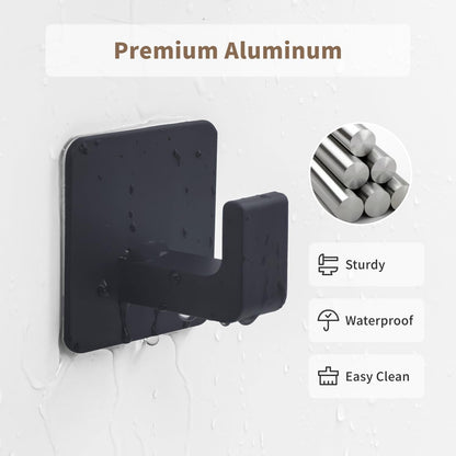 Square Self Adhesive Towel Hooks - 6 Pack White Stylish Hooks for Hanging Towels, Robes, Hats, and Keys in Bathrooms, Closets, Cabinets, and Behind Doors