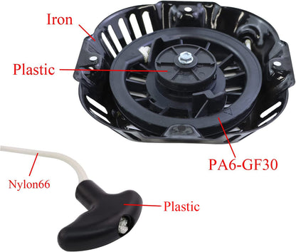 WOTIAN Pull Start Assembly Compatible with Generac 0J08071SRV 196cc 208cc 212cc GP3300 Generator Parts Homelite Recoil Starter Replacement GP3600 Part# 0J08070SRV 0J08074SRV