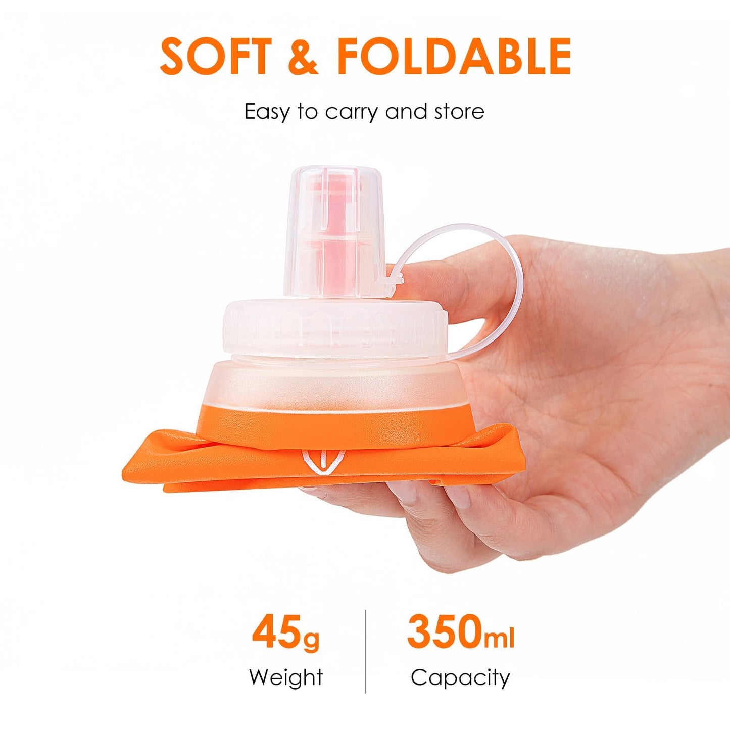 UTOBEST Soft Flask Running Water Bottle Collapsible Water Bottle for Trail Running Hydration Pack Hiking Cycling Climbing 350 ML