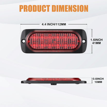 AT-HAIHAN Pack of 2 Aluminum Housing Red LED Trailer Stop Brake Turn Tail Lights, DOT Compliant Waterproof Surface Mount Lighting for Truck Tractor Jeep RV