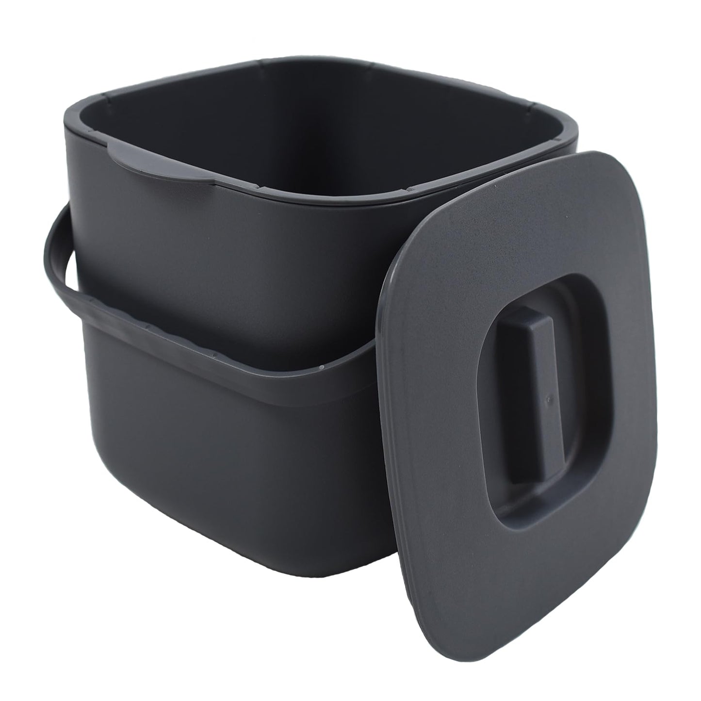 Umtiti 4 Litre Kitchen Compost Bin with Handles for Countertop Food Scrap Collection.Dary Gray-4L-CA