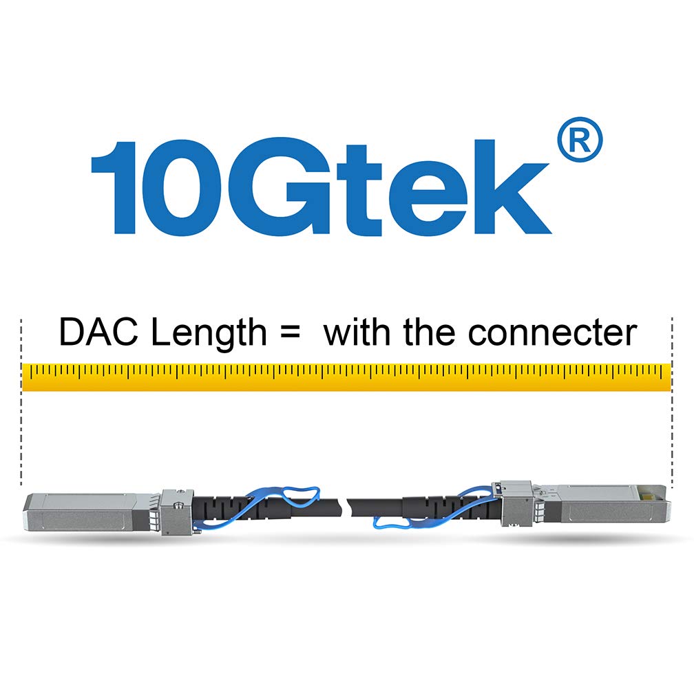 10Gtek SFP+ DAC Twinax Cable, Passive, Compatible with Cisco SFP-H10GB-CU5M,Ubiquiti UniFi, Meraki MA-CBL-TA-5M, Fortinet, Netgear, Mikrotik, ZTE Devices, and More, 5m(16.5ft)
