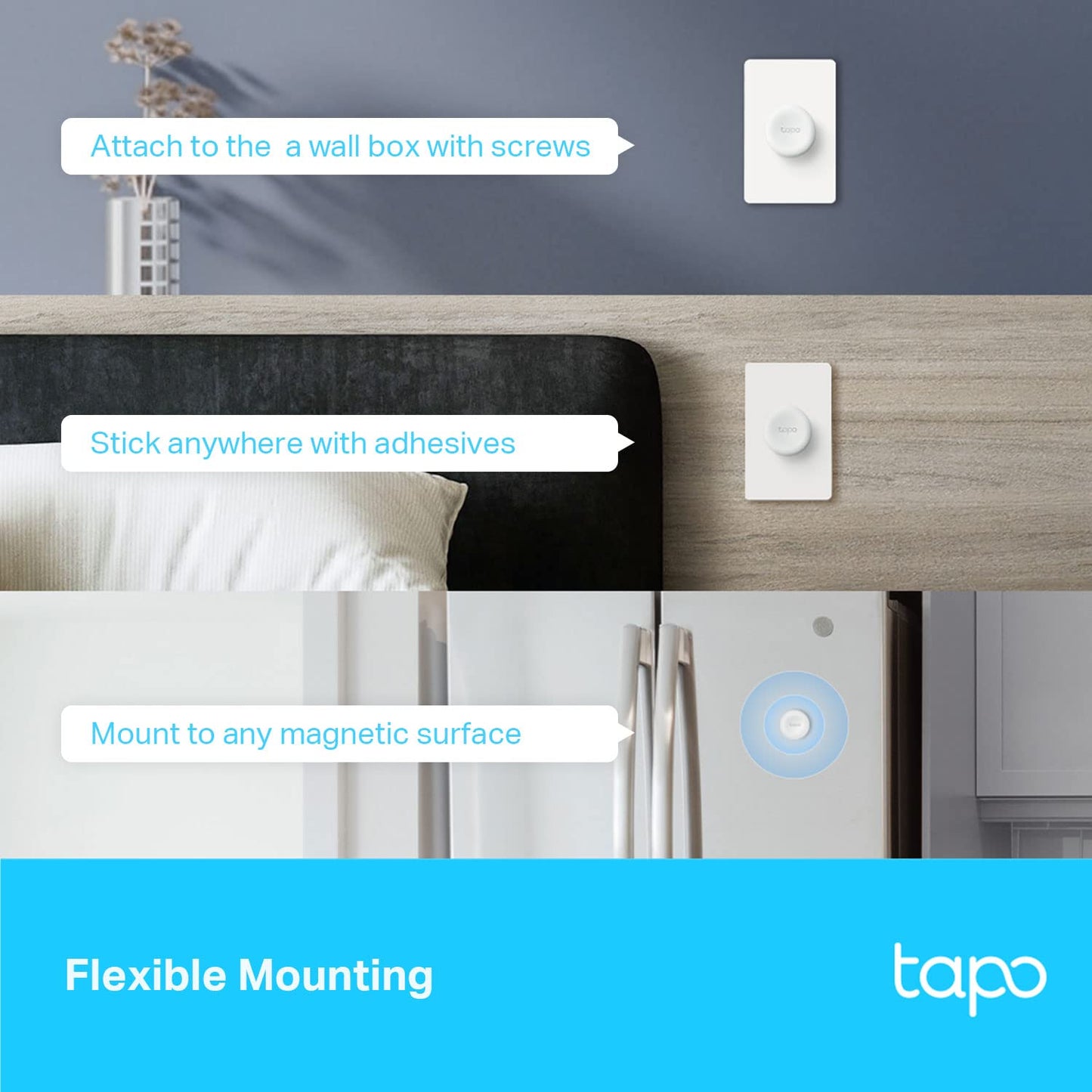 Tapo TP-Link Smart Button | Wireless Remote Dimmer Switch | 3-Way Control | Tap & Rotate HUB Required | 1+ Year Battery Life|Tapo S200D