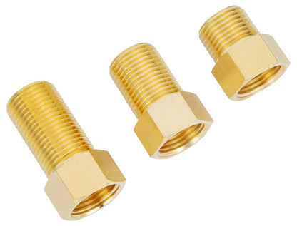 1/2" Brass Pipe Fitting, 1/2" Female to 1/2" Male Pipe Extension Fittings for Tub Spout/Shower,Brass Hex Bushing Adapter Reducer Adapter,Length 30MM/40MM/50MM (3PCS) with Teflon Tape (2pcs)