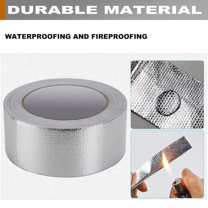 DEGEOBERLIN 2 Rolls High-Temp Heat Shield Tape Reflective Adhesive Backed Roll Thermal Barrier Foil Tape Self-Adhesive Heat Resistant Tape Cool Tapes for Hose and Auto (Silver, 2 Inch x 32 ft)