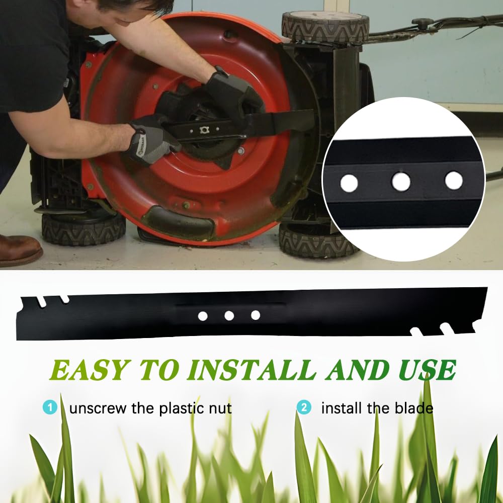 Apeixoto 1PC 131-4547-03 Mulching Blade Replacement for Toro 22'' Recycler Lawn Mower Blade with OE 20330C 20065 104-8697-03 20016 20017 20332 20071 Compatible with Toro Recycler Mower 22 Inch Deck