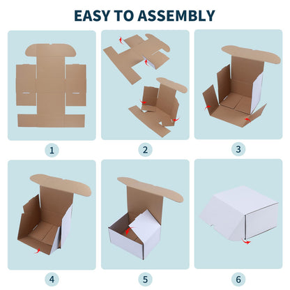 WIFTREY 7x5x4 Shipping Boxes 20 Pack for Small Business, White Corrugated Cardboard Mailer Boxes for Packing, Mailing