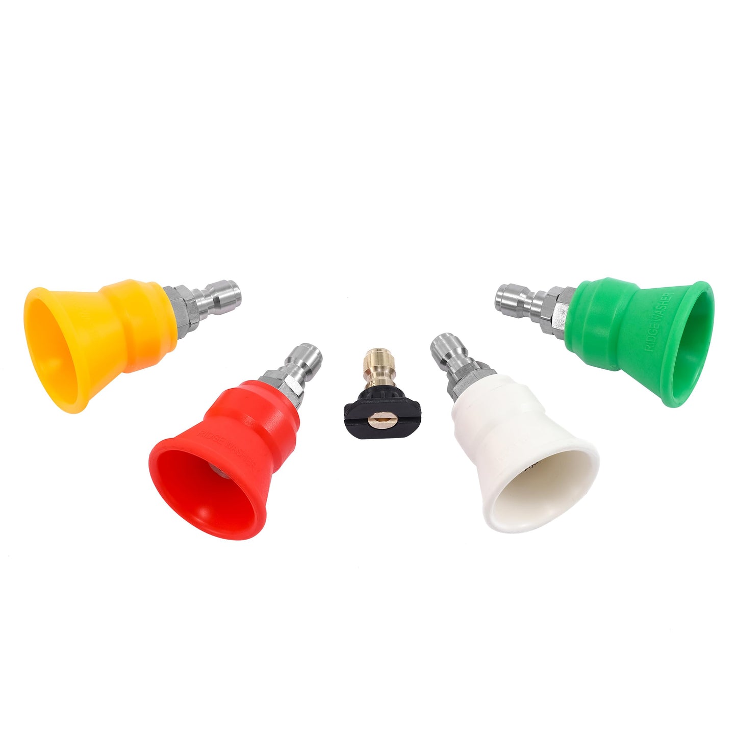 RIDGE WASHER Pressure Washer Nozzle Guard, Power Washer Nozzle Tips with Protector Holder, 5 Pressure Washing Tips with 1/4" Quick Connect, Orifice 3.5