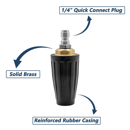 DERASL 3600 PSI Rotating Turbo Nozzle Tips,1/4 Quick Connect Rotating Turbo Pressure Washer Nozzle for Cold Water Pressure Washers(035)
