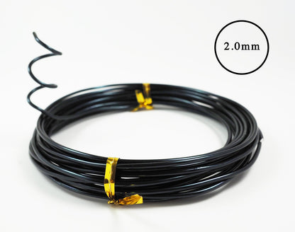 Anodized Aluminum Bonsai Training Wire 5-Size Starter Set with Canvas Bag - 1.0mm, 1.5mm, 2.0mm, 2.5mm, 3.0mm (147 feet Total) - Choose Your Color (5 Sizes, Black)