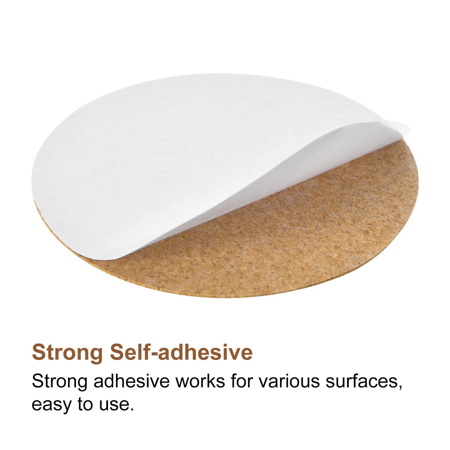 uxcell 100 Pcs Self-Adhesive Cork Round, 3" x 3" Cork Tiles Backing Sheets Cork Coasters for DIY Crafts, Brown