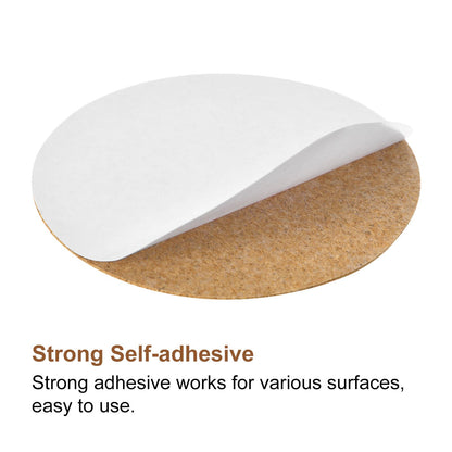 uxcell 100 Pcs Self-Adhesive Cork Round, 3" x 3" Cork Tiles Backing Sheets Cork Coasters for DIY Crafts, Brown