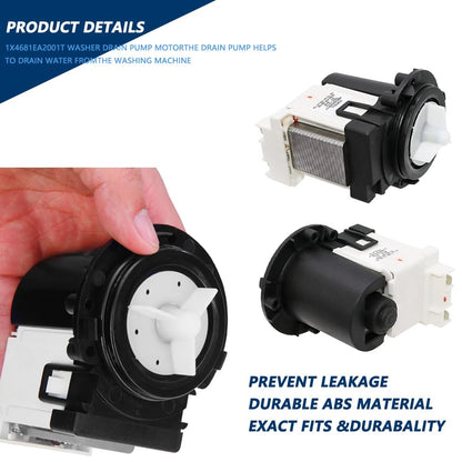4681EA2001T Washer Machine Drain Pump for LG Drain Pump, for LG Washer Parts - Replaces AP5328388 2003273 4681EA2001D 4681EA1007D 4681EA2001N 4681EA1007G LP2001T Washer Pump