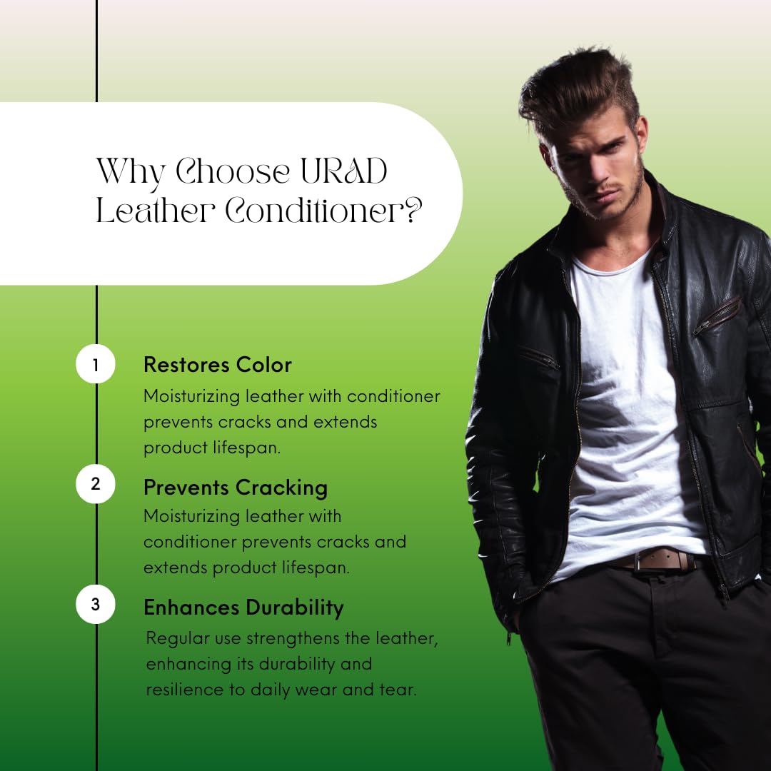 URAD Leather Conditioner 7oz Neutral – Premium Care for Leather Furniture, Shoes, Car Seats, and More!