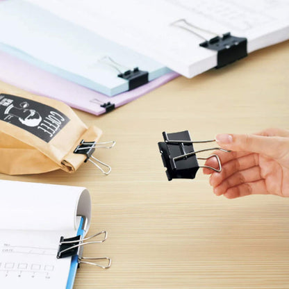 Binder Clips Paper Clamps Assorted Sizes 200 Count (Black), Jumbo, Large, Medium, Small, Mini and Micro,6 Sizes for Office, School and Home