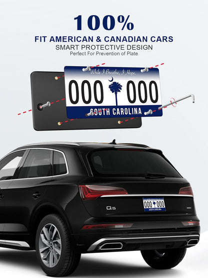 Rear License Plate Bracket For Audi Q3 Q4 e-tron Q4 Sportback e-tron Q5 Q5 Plug-in Hybrid Q5 Sportback SQ5 SQ5 Sportback Q6 e-tron SQ6 e-tron Q7 SQ7 Q8 SQ8 RS Q8 performance 2009-2025 Plate Holder Set