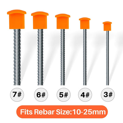 Sukh Rebar Caps - 60Pcs Reber Cap Cover Plastic End Caps Orange Mushroom Rebar Safety T- Posts Caps Building Construction Rebar Protection Stakes Fits Rebar Stake Size #3#4#5#6#7 Rebar Cover