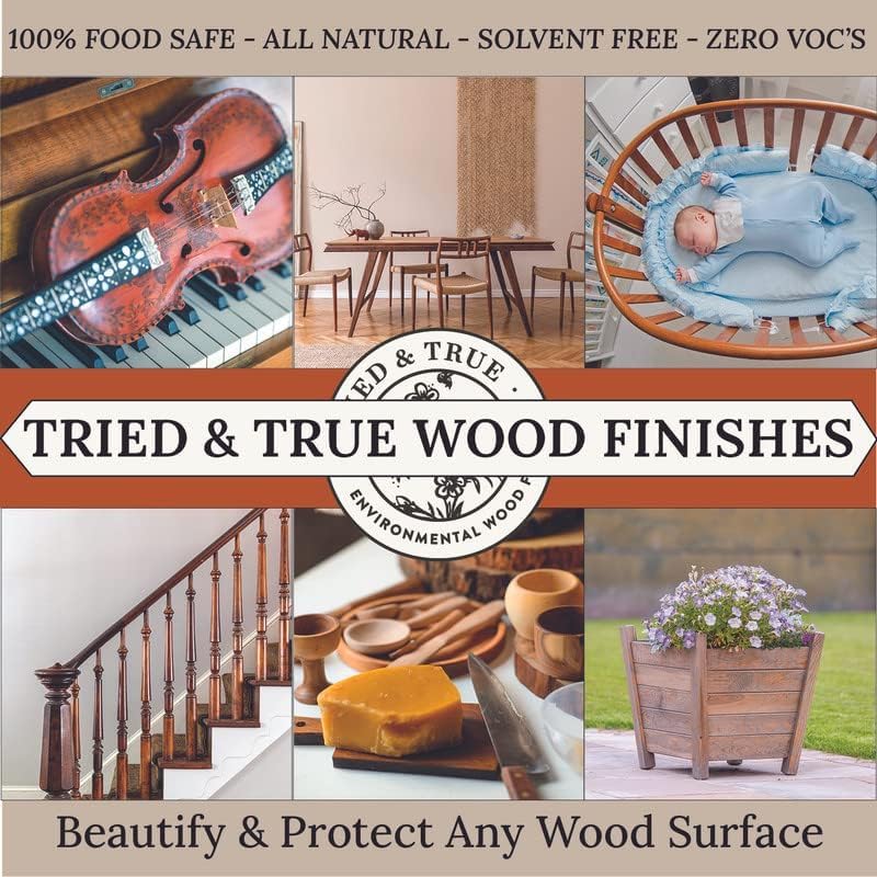 Tried & True Danish Oil, 8 oz. - Polymerized Linseed Oil for Wood Finish & Sealer, Ideal for Furniture, Butcher Blocks, Salad Bowls, & More - Food Safe Wood Finish, Easy Application Stand Oil