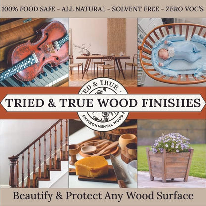 Tried & True Danish Oil, 8 oz. - Polymerized Linseed Oil for Wood Finish & Sealer, Ideal for Furniture, Butcher Blocks, Salad Bowls, & More - Food Safe Wood Finish, Easy Application Stand Oil
