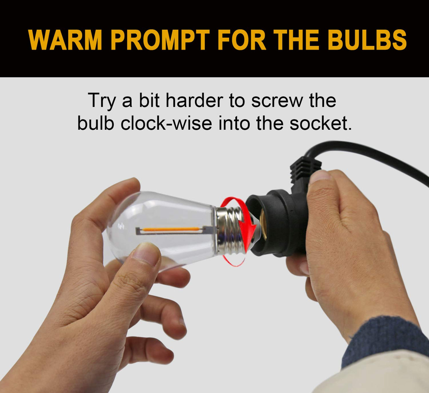 RuiAoTD S14 LED 1W Equivalent to 10W String Light Bulbs Shatter-Resistant Outdoor S14 LED Replacement String Light Bulbs E26 Regular Base 2200K Warm White Clear Plastic Edison Light Bulbs 25 Pack