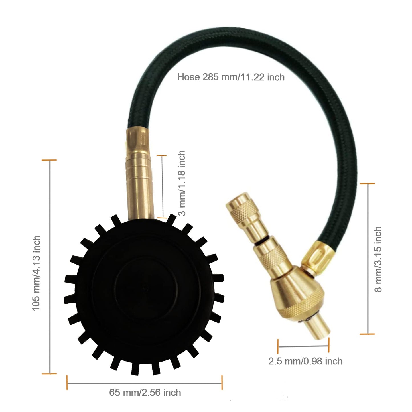 ATsafepro Tire Deflator Gauge, Tire Pressure Gauge with Special Chuck for 4X4 Large Offroad Tires, 2 in1 Professional Tire Deflator Gauge 75PSI